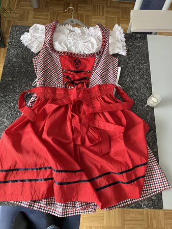 Dirndl Kleid mit Bluse rot kariert in gutem Zustand