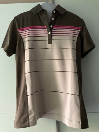 Nike Golf Poloshirt / Damen / Gr. M / dunkelgrün-grau-rose