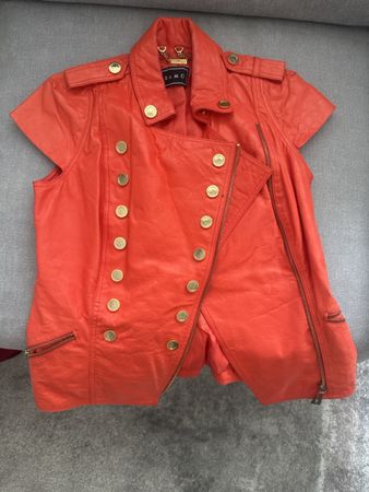 Adamo Leather Vest, size S, short sleeve, NEW! Must See!
