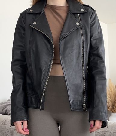 echte Lederjacke neuwertig, schwarz, Grösse S