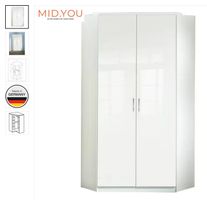 MID.YOU Eckschrank 95 × 198 cm – Weiss Hochglanz – 2 Türen