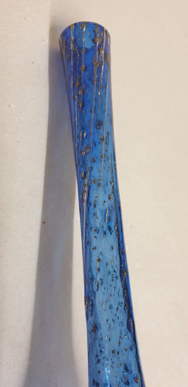 Vasen & Gefässe: Mundgeblasene Vase, Glasvase blau mit Goldflocken – Gebraucht aus Emmen von magelan 4