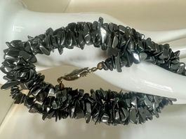 Hämatit Longkette 80cm mit viel Glanz–handgefertigtes Unikat