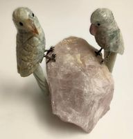 2 Vögel auf und aus Halbedelstein