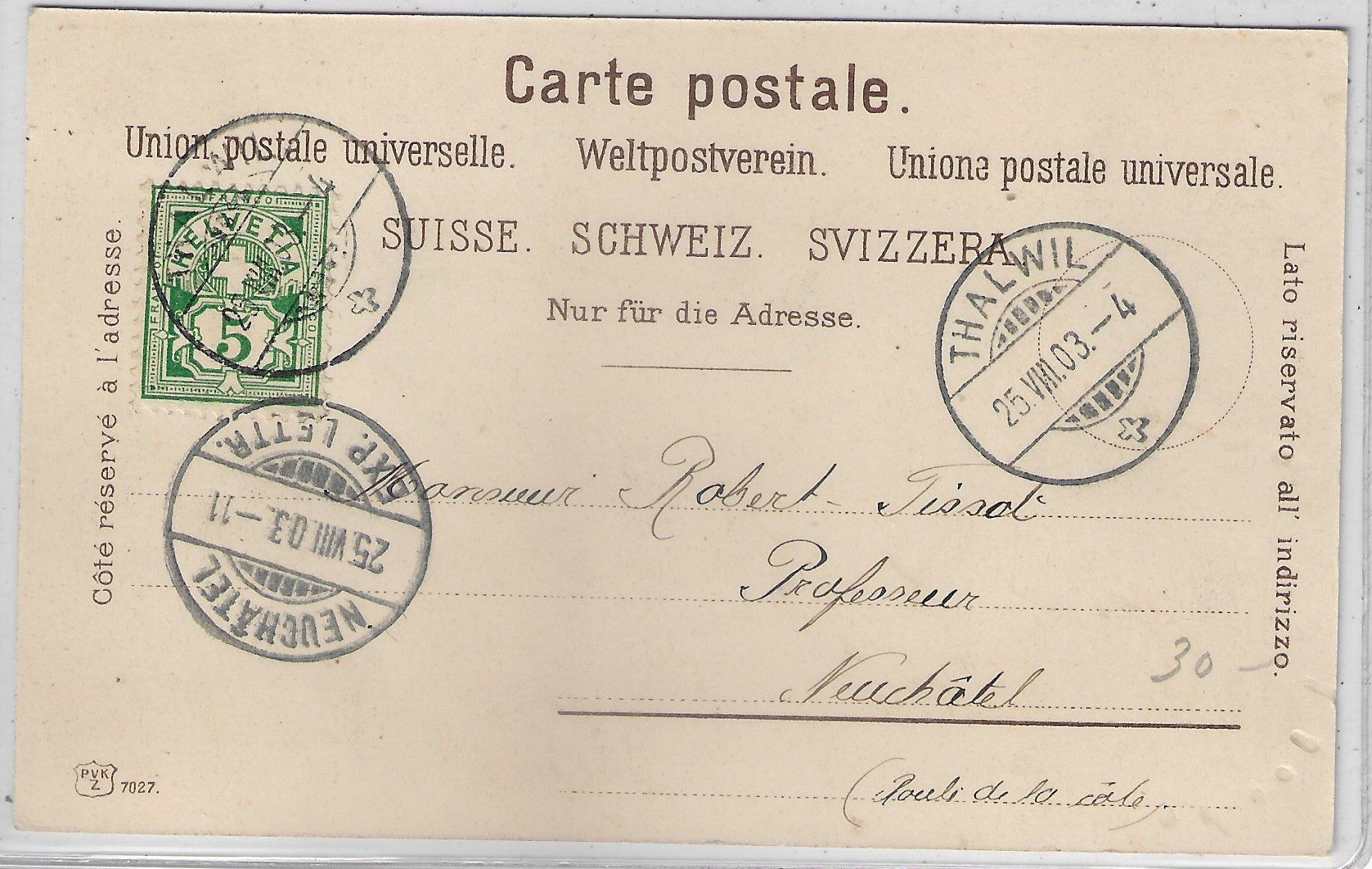 Cartoline postali: Thalwil - Dorfpartie mit Kirche – Usato da Ettingen venduto da Kartenplanet 1