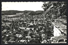 Lenzburg, Ortsansicht mit alter Mauer au