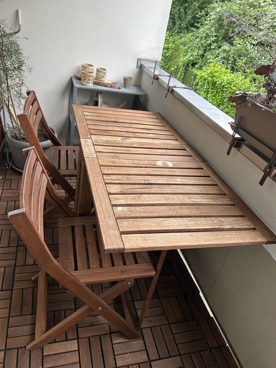 Klappbarer Balkontisch mit 4 Stühlen, IKEA Kaufen auf Ricardo
