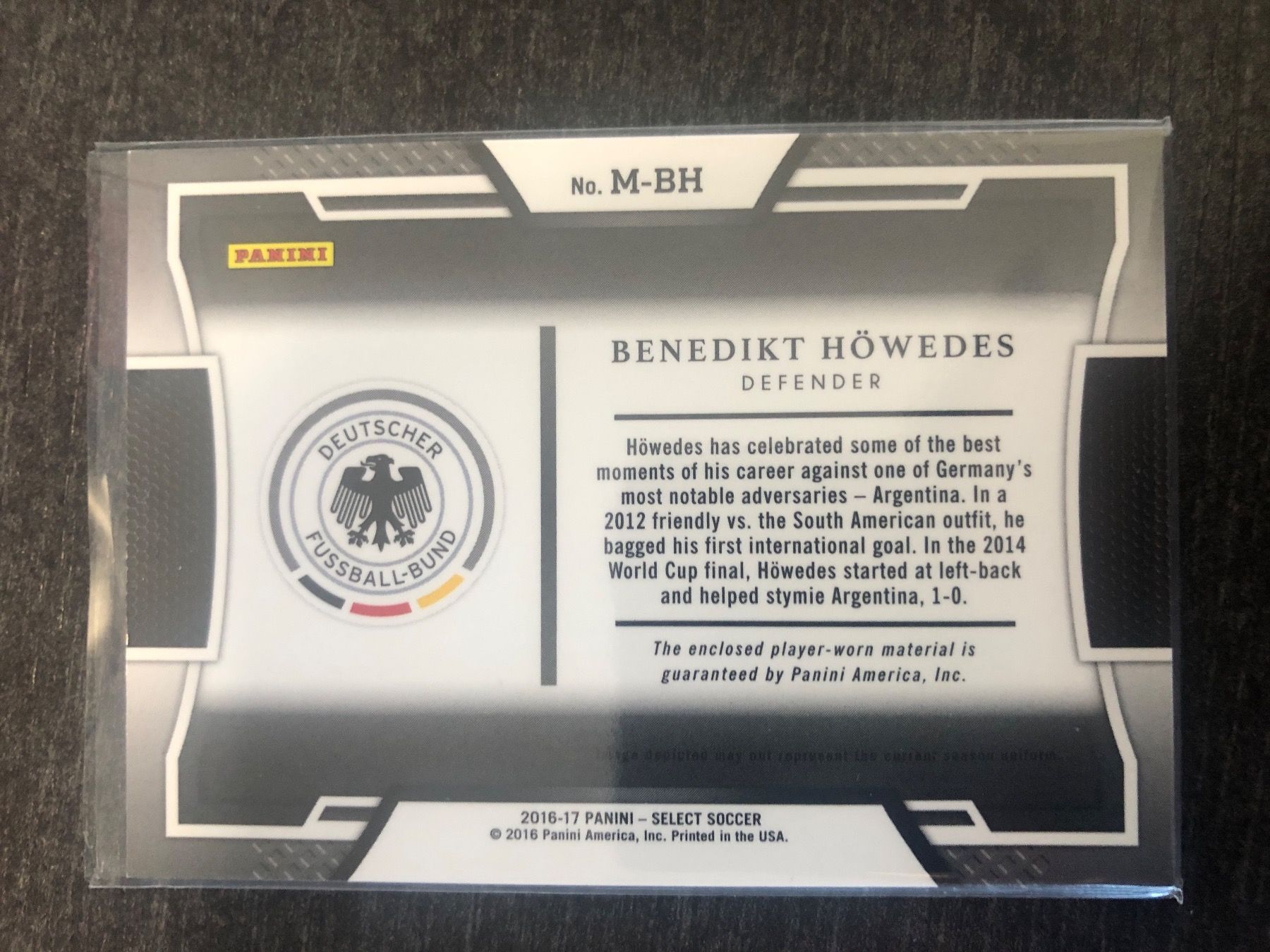 Topps Carte collezionabili: Panini Select Benedikt Höwedes Patch – Usato da Wangenried venduto da Garagara 1