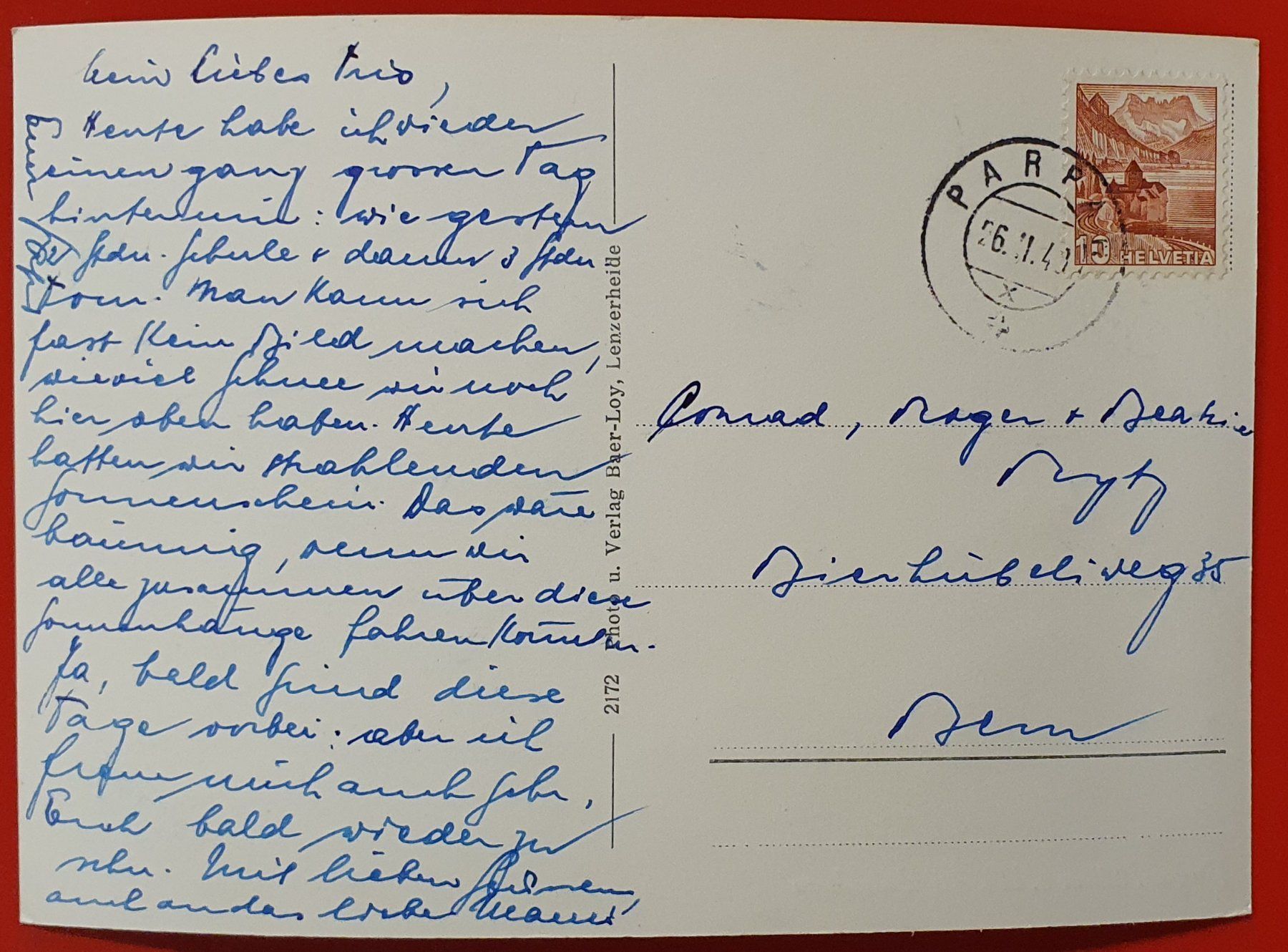 Cartoline postali: Parpan 1948 – Usato da Kreuzlingen venduto da Rschweiz1 1