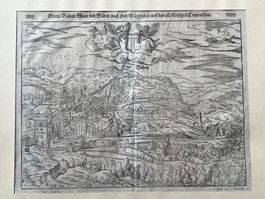 Sebastian Münster Baden Aargau Holzschnitt Ansicht um 1550