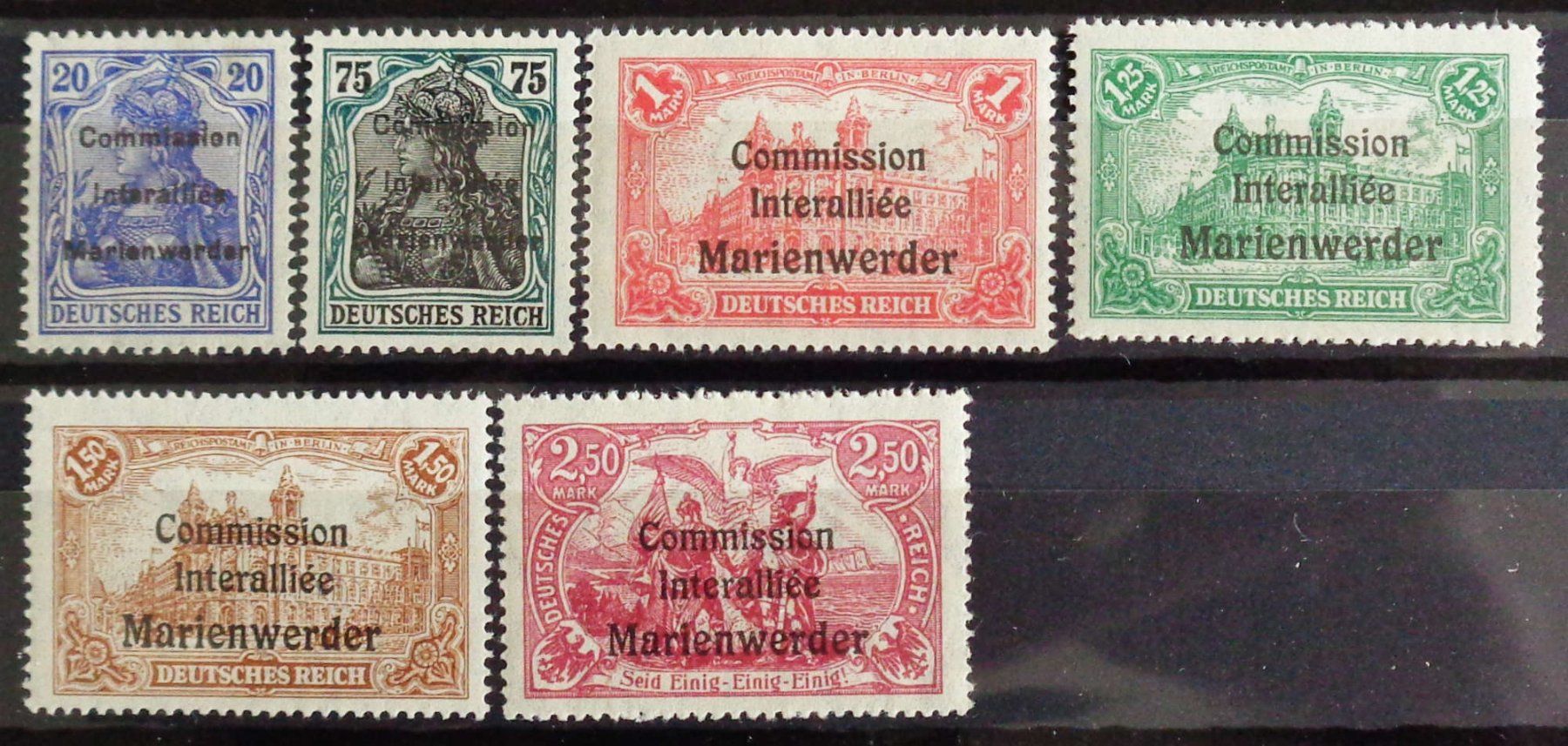 Tutti i francobolli: MARIENWERDER 1920: 6 Ungebrauchte * – Nuovo (secondo la descrizione) da Le Locle venduto da timbrettino
