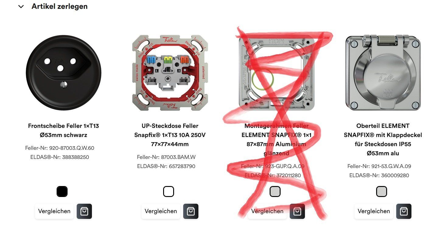 Feller Fiches d'alim.: Steckdose UP ELEMENT SNAPFIX Typ 13 mit Klappdeckel Aluguss – Neuf avec emballage d'origine à Schmitten FR par SirLanzelot 7