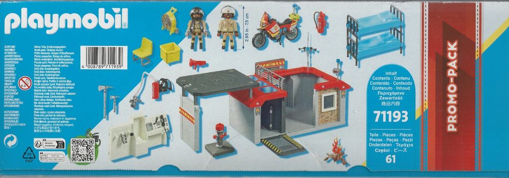 PLAYMOBIL CITY ACTION 71193 STAZIONE DI POMPIERI promo pack (Neu und ...