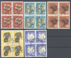 1965, Pro Juventute, Viererblöcke, gestempelt