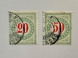 1883 Portomarken ZNr. 19AK+20AK, sauber gestempelt
