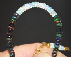 Armband L-7091 – Äthiopische Feuer Opal Rondellen 3,5 bis 7
