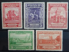 Paraguay Kat. 617-621 * 1946 Kat. 15 Euro