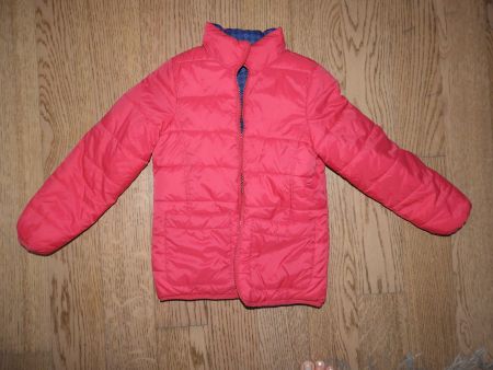 Kinder Steppjacke Wendbar rot/blau Grösse 122/128