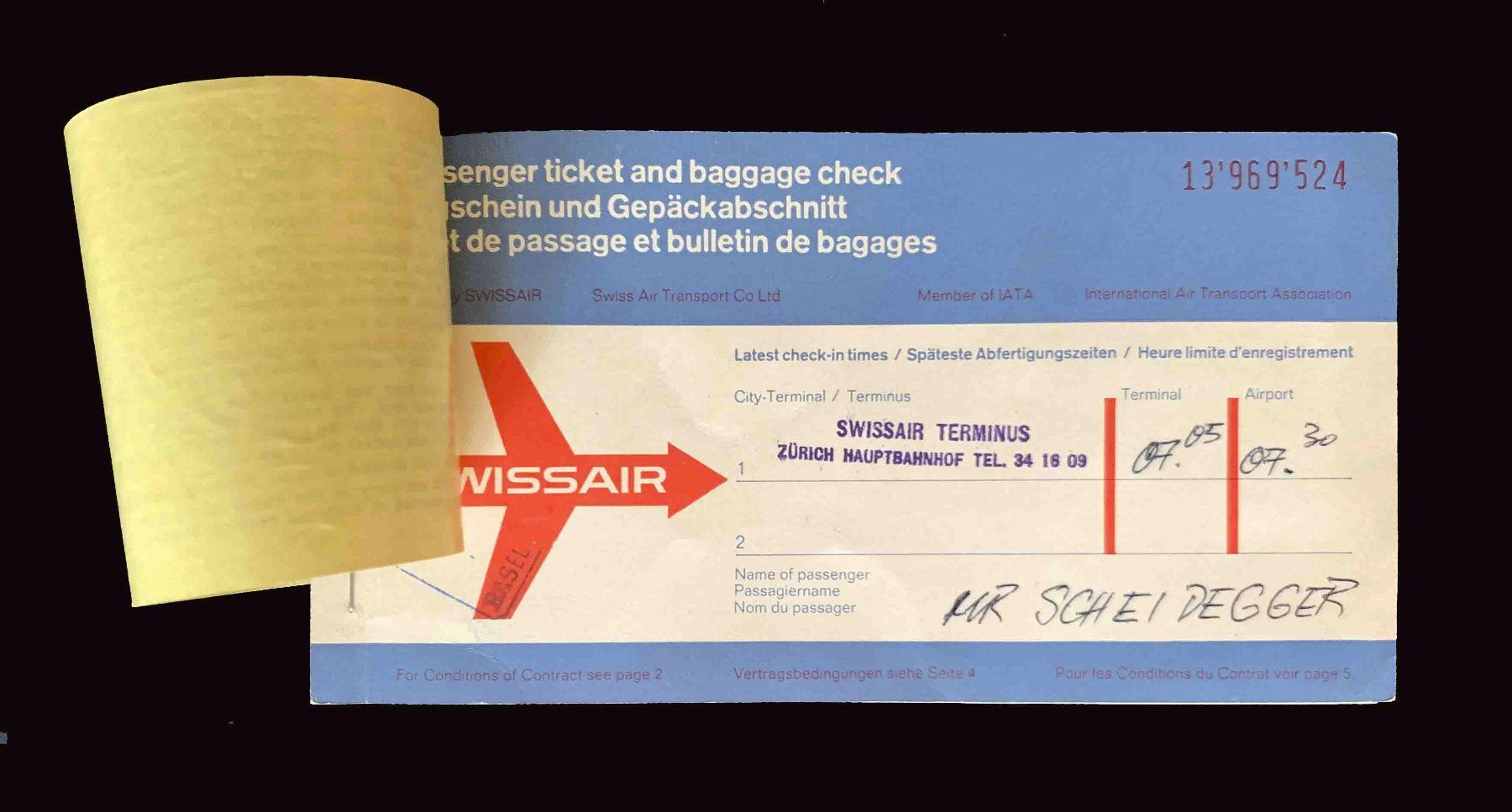 Biglietti: Altes Swissair Flugticket – Usato da Goldau venduto da artelier1 1