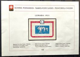 1951  PTT-Sammelblatt n. 132 - Block  LUNABA