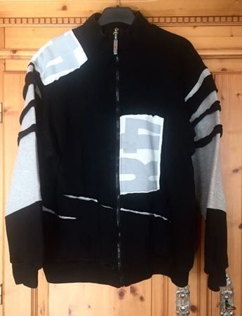 Unisex Sweatjacke - Jacke - Schwarz-Grau / Grösse XL