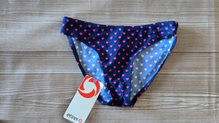 Etirel Mädchen Bikinihose - 110 - Dunkelblau mit Herzen