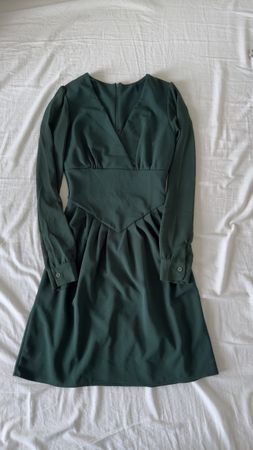 Damen Kleid XS – Grün Elegant Langarm
