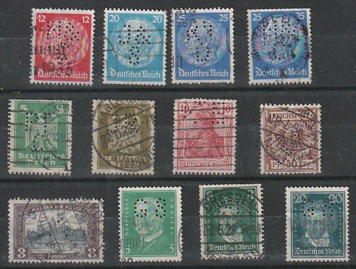 Tutti i francobolli: PERFIN, Diverse Deutsches Reich – Usato da Aarburg venduto da Aare10