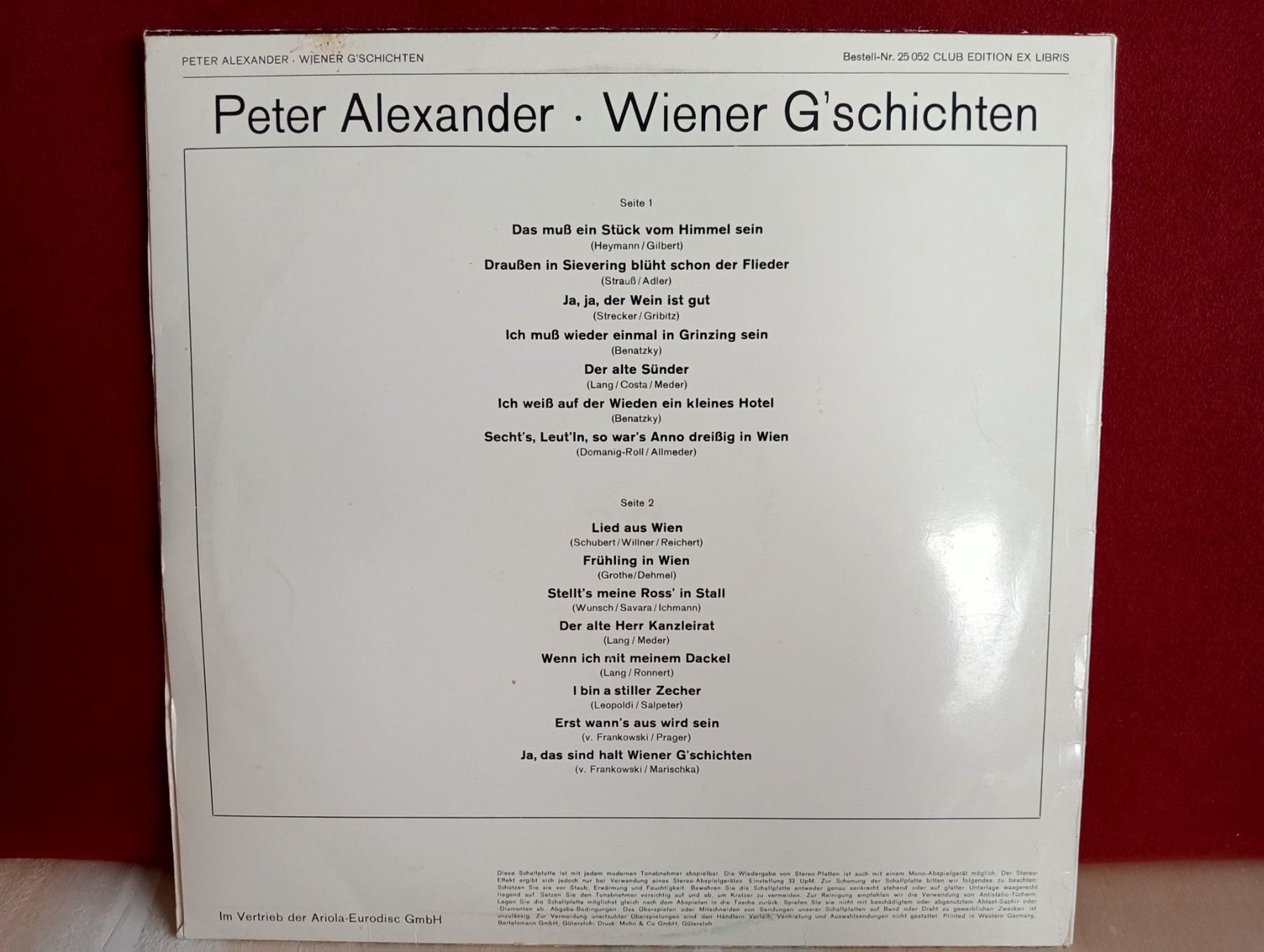 Schallplatten: LP`s von Peter Alexander – Gebraucht aus Grüningen von Urtica 2