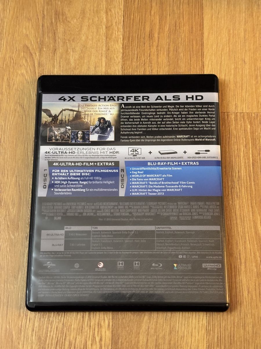 Tous les DVDs: Warcraft The Beginning 4K UHD Blu-ray neuwertig – D'occasion à Luzern par Armastra 1