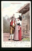 AK Paar in Appenzeller-Trachten, 1902