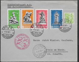 1940 SATZ-Brief Rot Kreuz Flug Zürich Feldpost 37 TOP ab 1.-