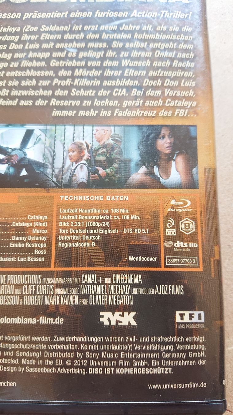 Tous les DVDs: COLOMBIANA Blu-ray – D'occasion à Chur par FreakofRarity 3