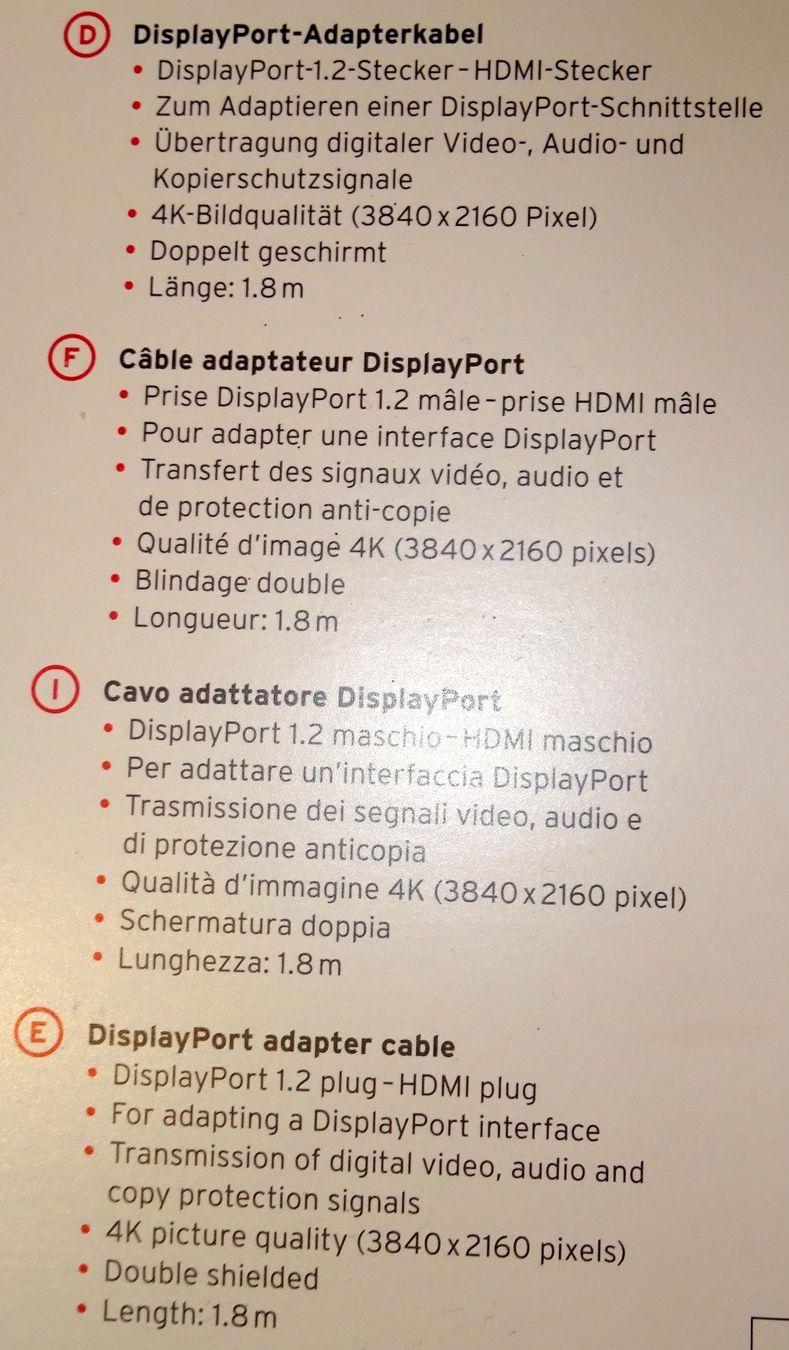Câbles: DisplayPort Adapterkabel – Neuf (Voir description) à Luzern par Simsam567 2