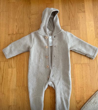 Wollwalkoverall Hessnatur beige Grösse 62/68