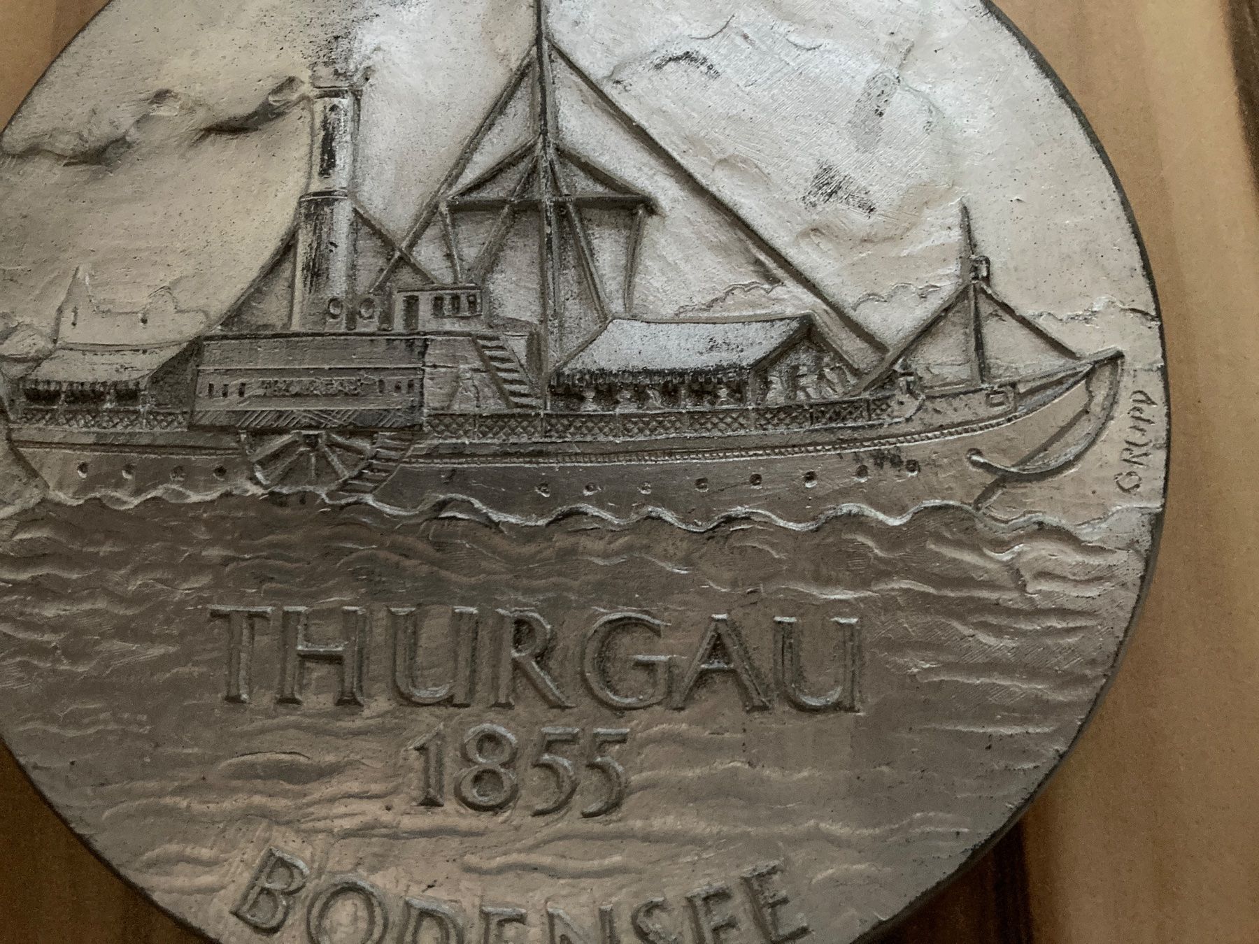 Piatti: Schiff Thurgau 1855 Bodensee Wand Deko – Usato da Aarwangen venduto da to-hirschi 1
