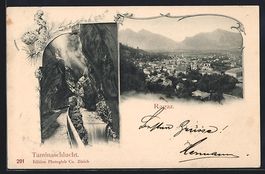 AK Ragaz, Teilansicht, Taminaschlucht
