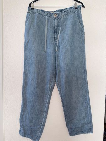 Nile: Leichte Sommerhose XL, hellblauer Jeansstoff