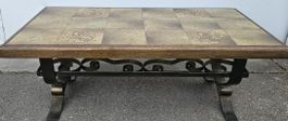 wohnenzimmer Tisch,  Massiv Holz, Keramik, Metall《 Art;2054》