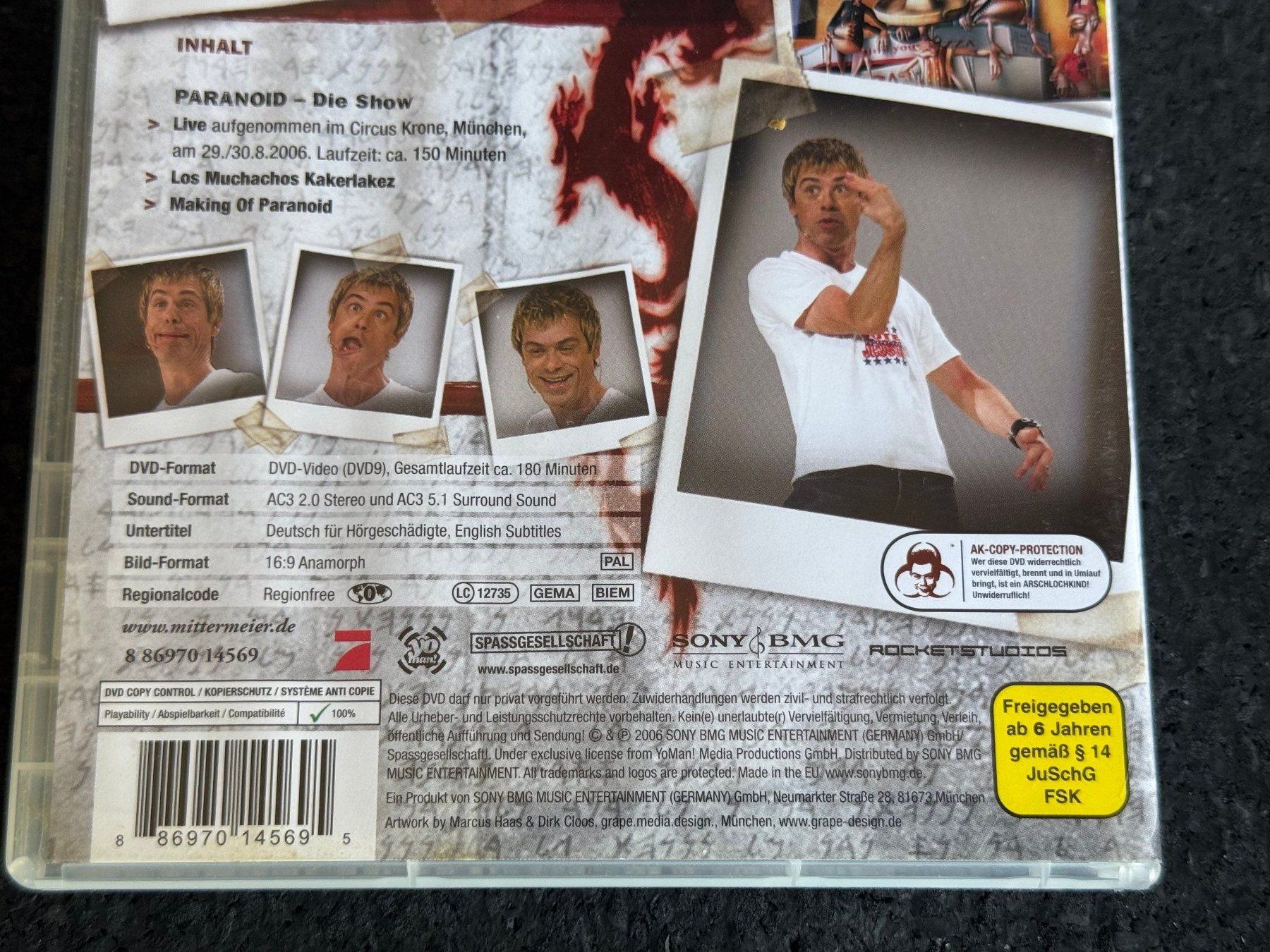 Tutti i DVDs: Michael Mittermeier PARANOID "Die Show" DVD DE – Usato da Fribourg venduto da tschjoly 3