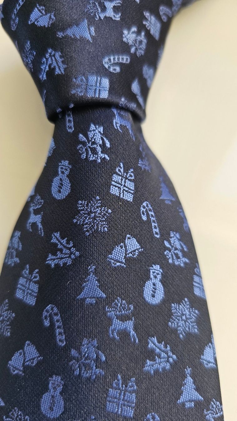 Cravatte: Krawatte Weihnachtskrawatte marine – Nuovo e nell'imballaggio originale da Fehraltorf venduto da herrenaccessoirsking