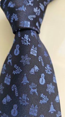 Krawatte Weihnachtskrawatte marine