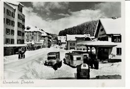 LENZERHEIDE Postplatz mit Postauto's GR gel. 1949!