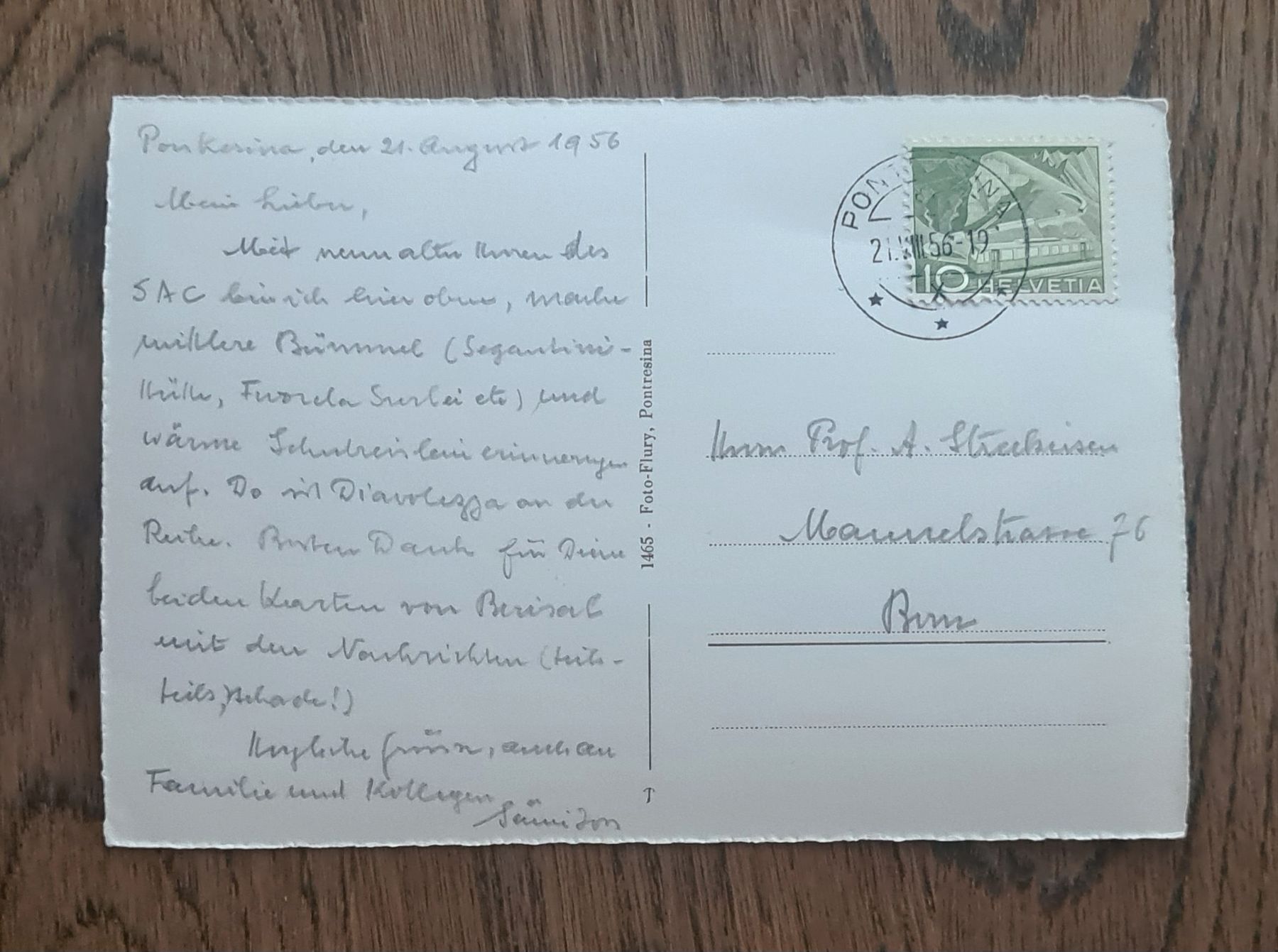 Cartoline postali: Diavalezzahütte Pontresina 1956 – Usato da Ebikon venduto da Donar50 1