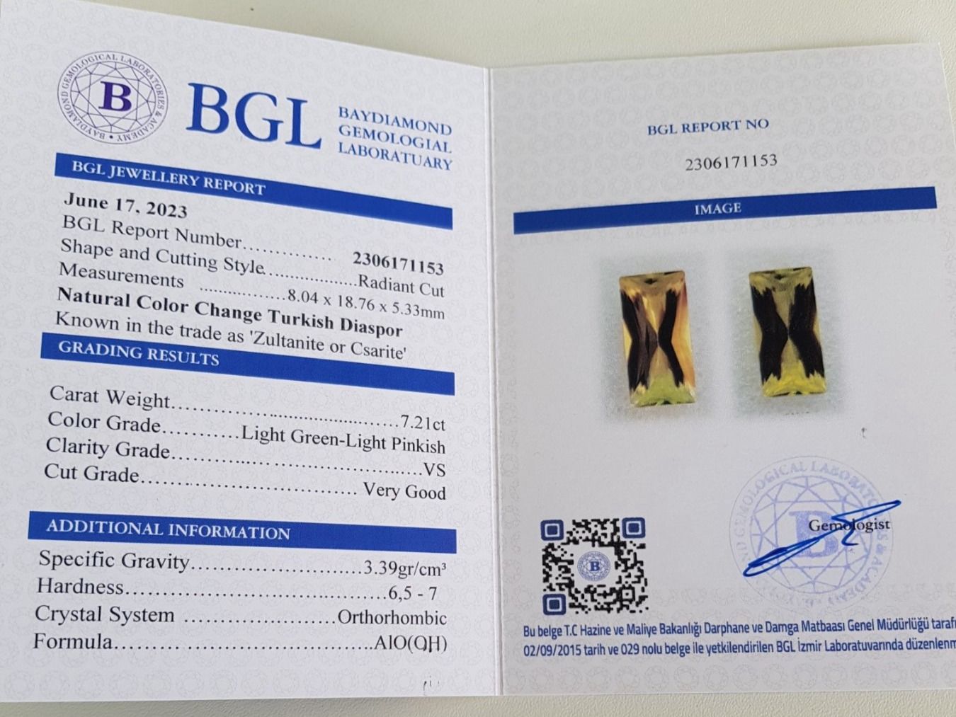 Pietre preziose: Csarite,Diaspore Mit Certifikat – Nuovo e nell'imballaggio originale da Wolhusen venduto da toni079 9