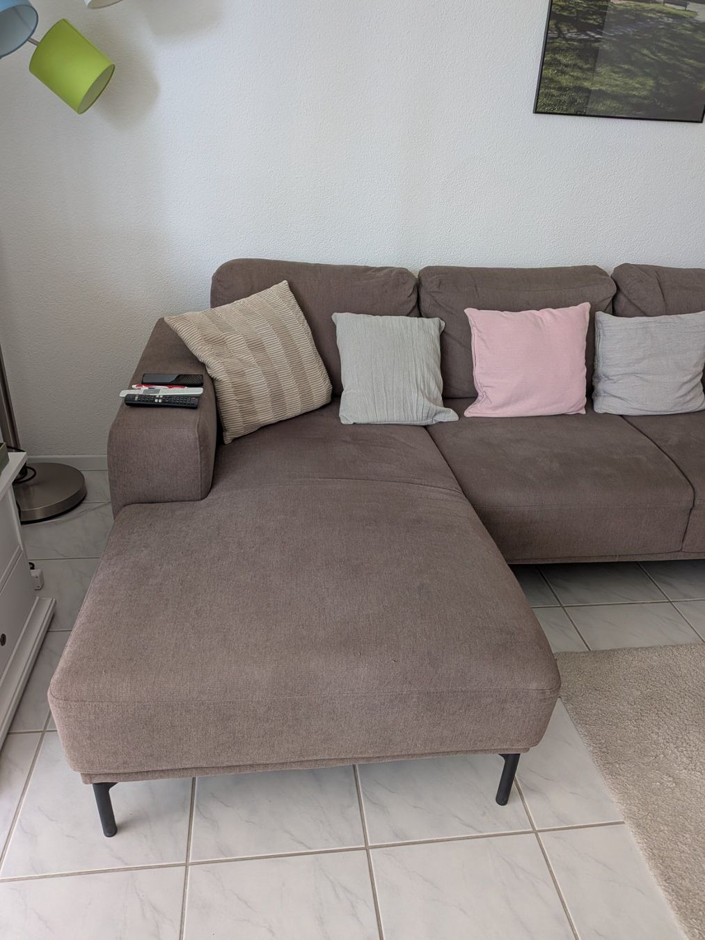 Livique Divani: 3er Sofa, braun, sehr bequem, mit Recamière – Usato da Boningen venduto da hendi0203 2