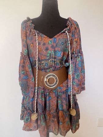Boho Minikleid / Tunika mit Seide