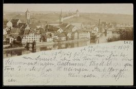 Schaffhausen, Stadtansicht mit Rhein und