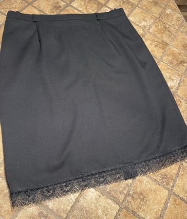 Chic e Elegante Gonna di lana 30% con pizzo,tg42