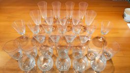 32 Kristallgläser Rosenthal Form 2000 1960er Linienschliff